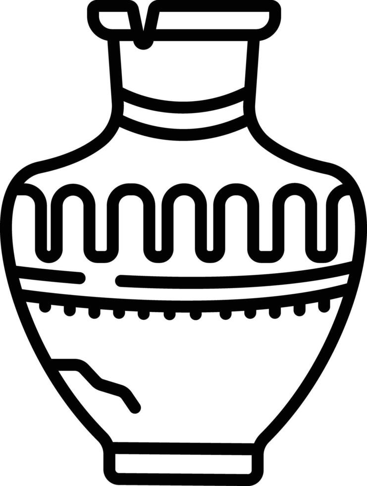 Ancient jar outline illustration vector