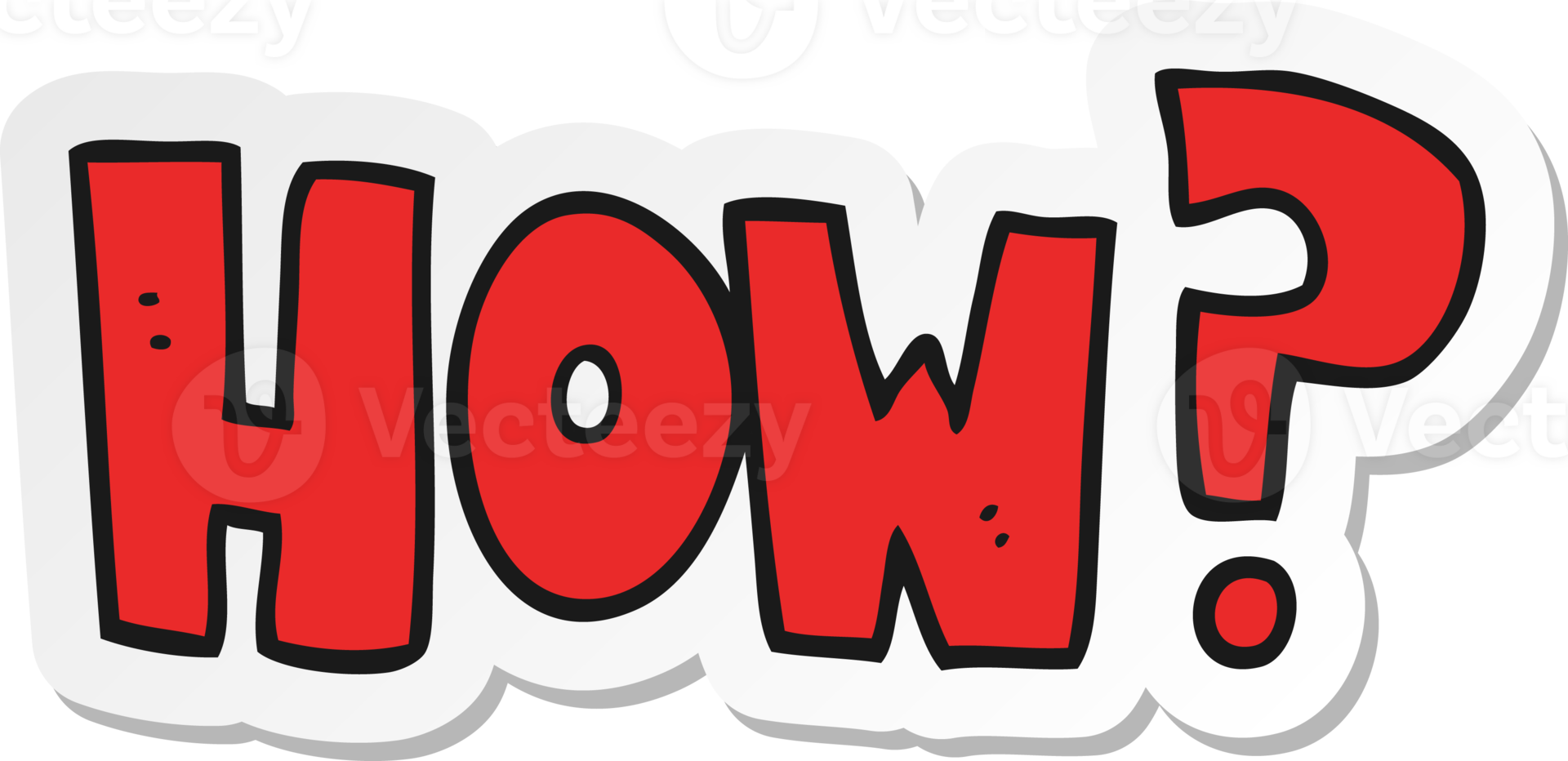 sticker of a cartoon how sign png