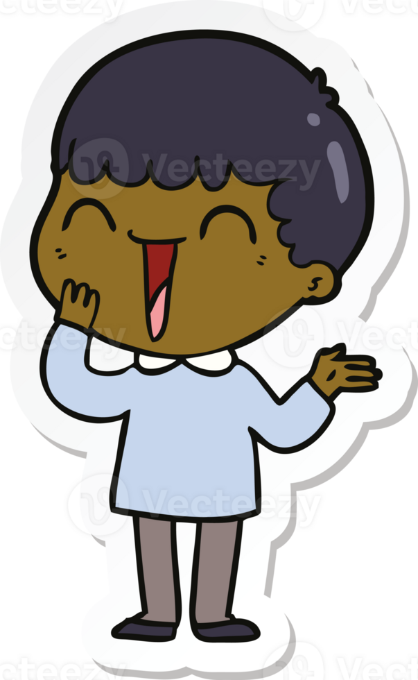 sticker of a cartoon happy man png