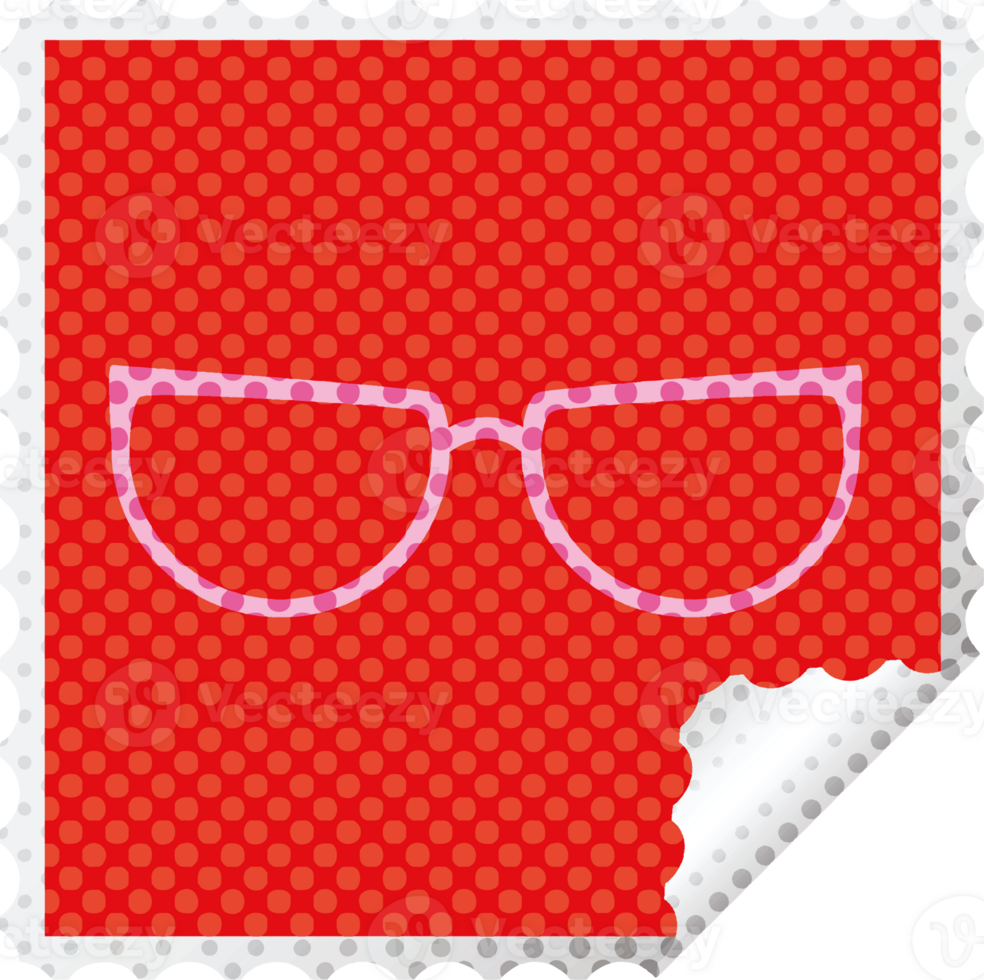 spectacles square peeling sticker png