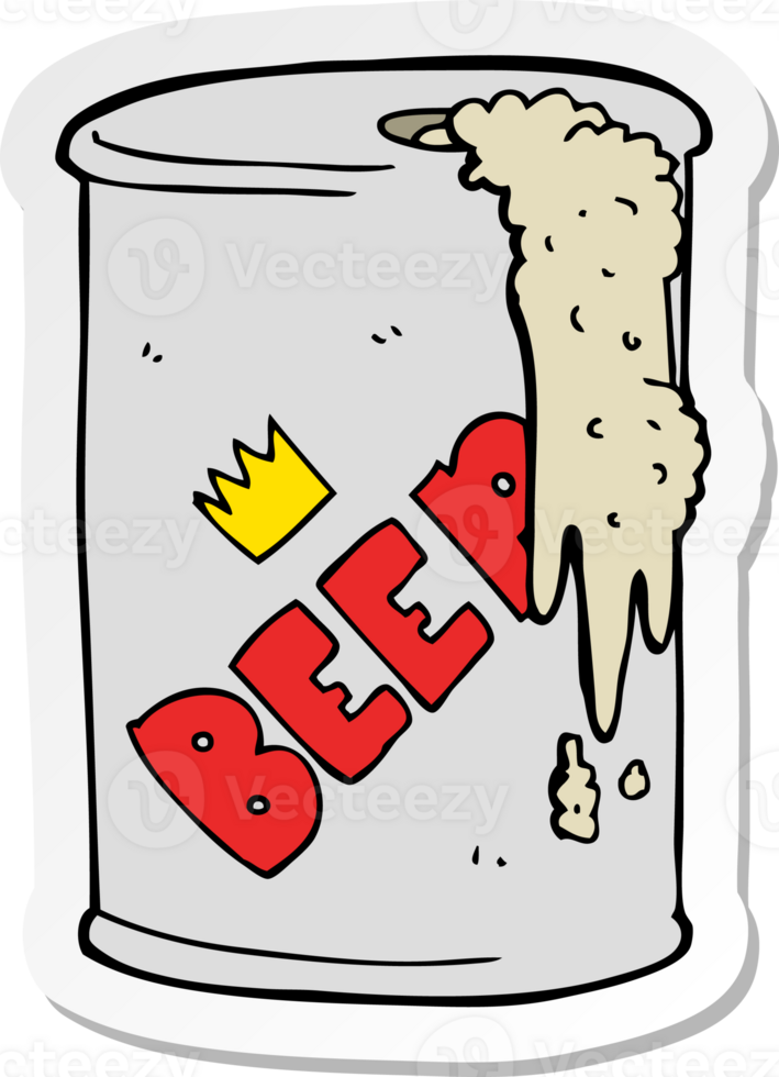 sticker of a cartoon beer can png