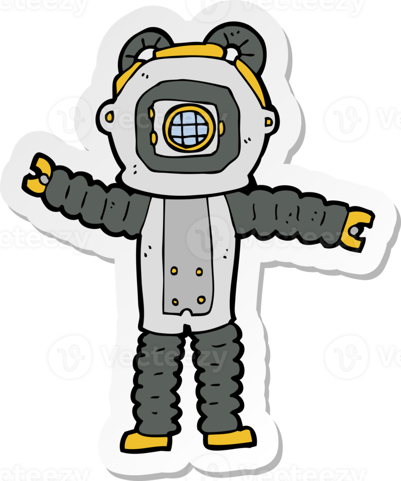 sticker of a cartoon deep sea diver png