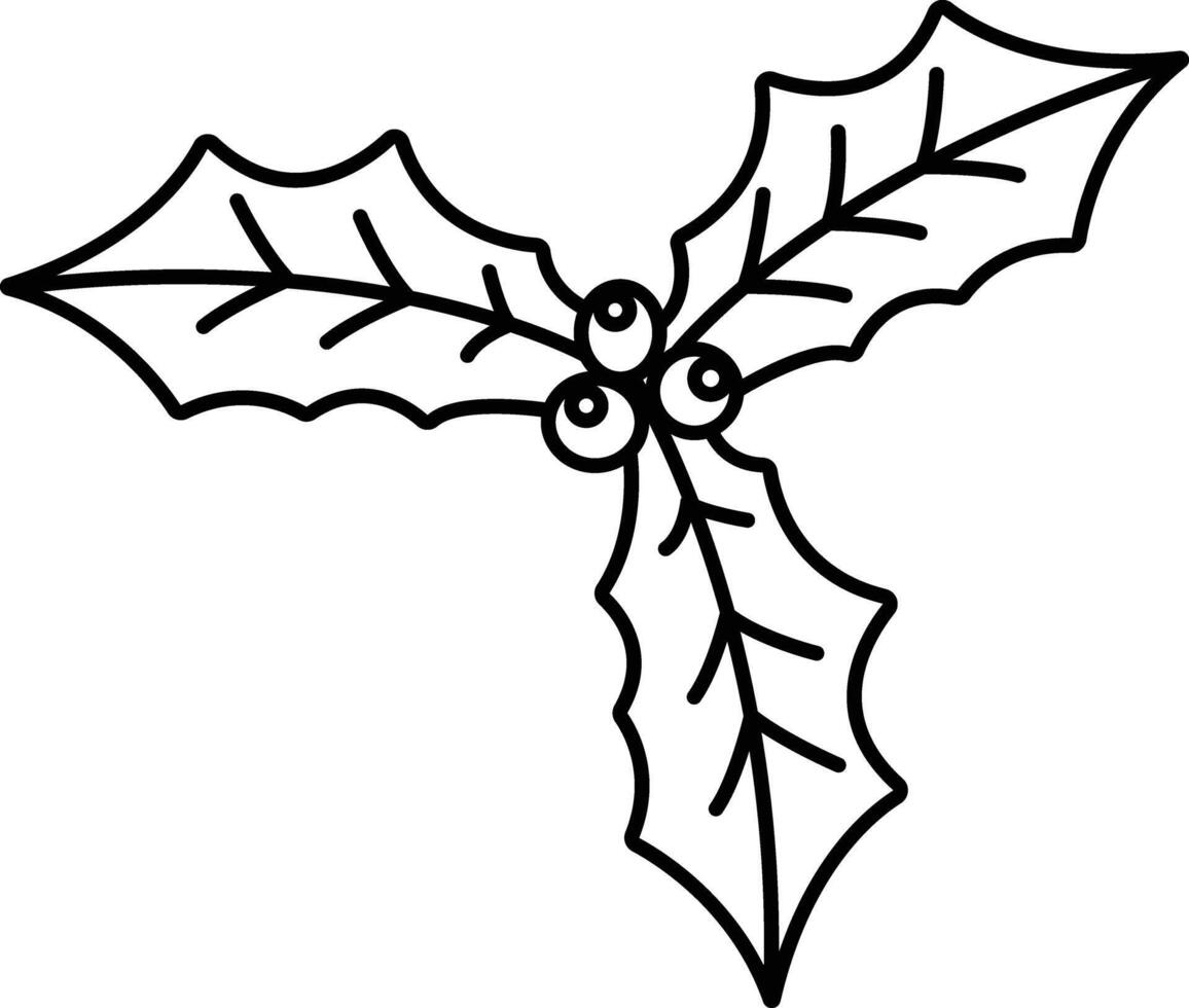 Holly Leaf outline illustration vector