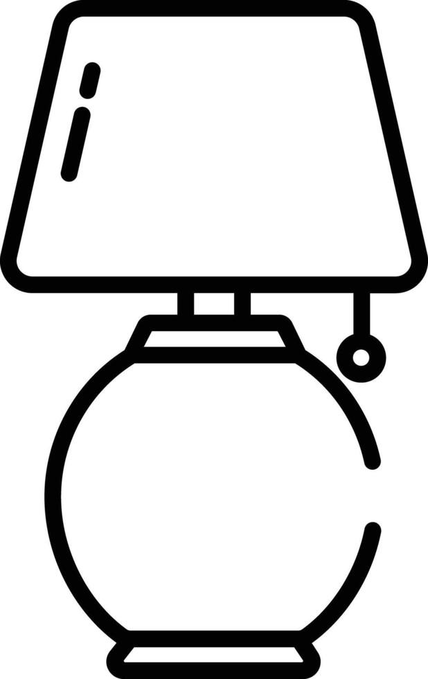 Table lamp outline illustration vector