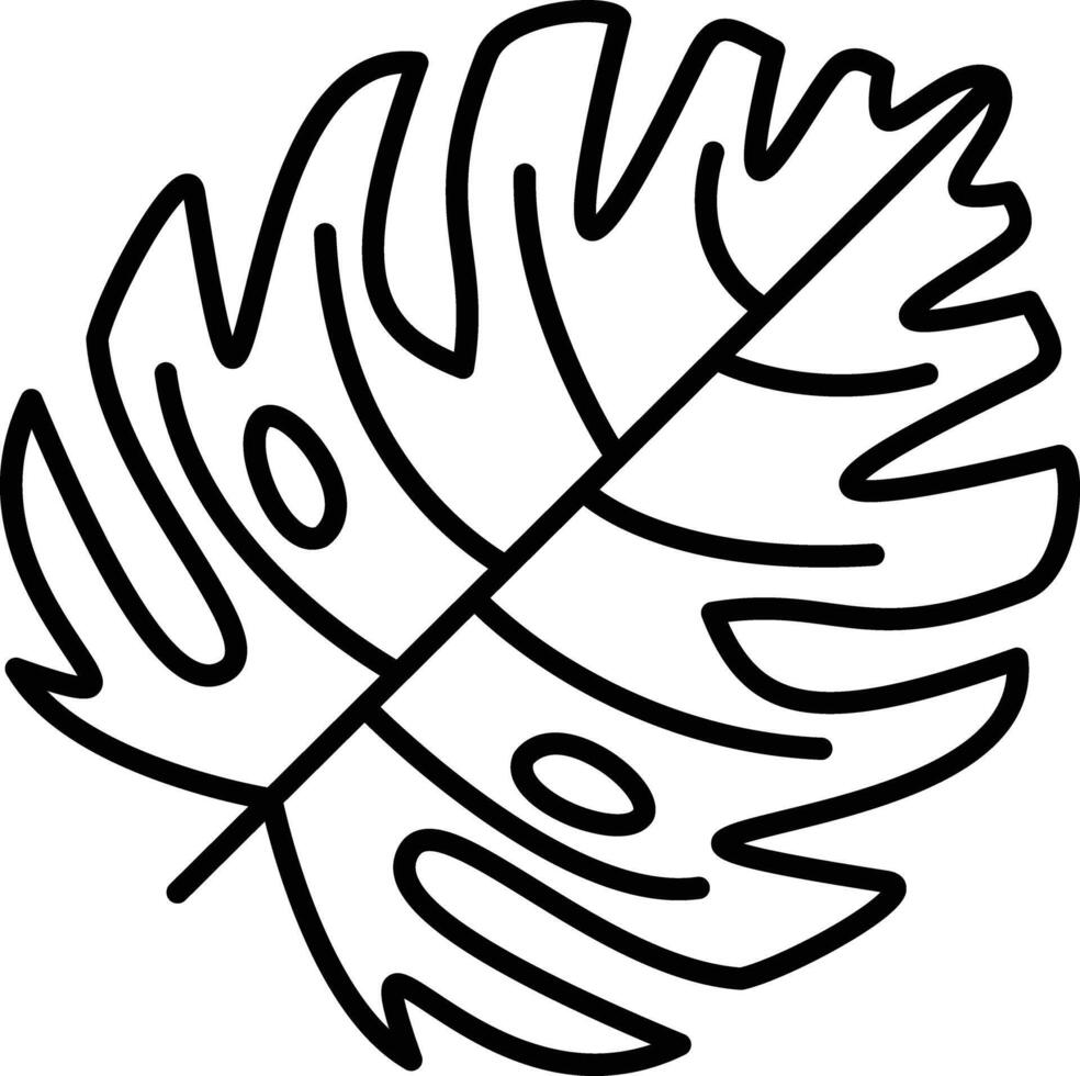 Leaf outline illustration vector