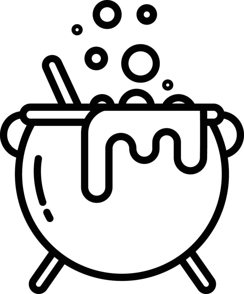 Cauldron outline illustration vector