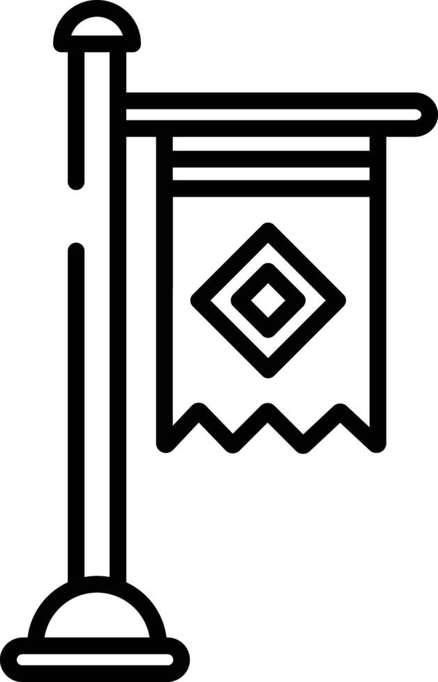 Flag post outline illustration vector