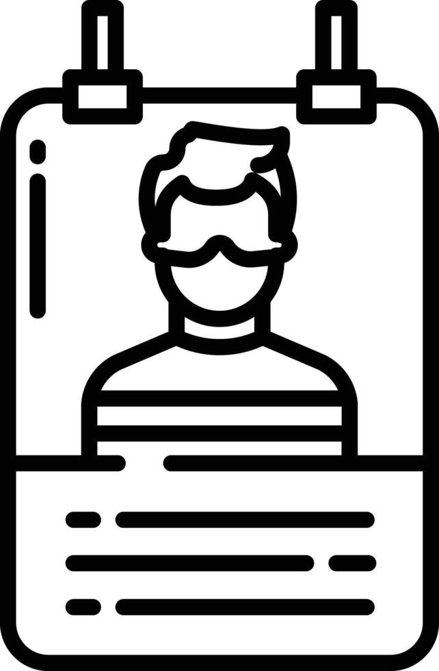 Wanted Poster outline illustration vector
