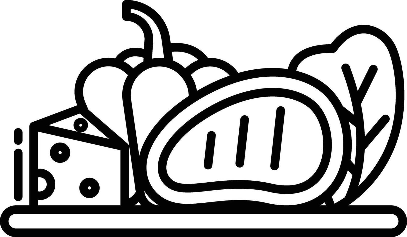 Keto breakfast outline illustration vector