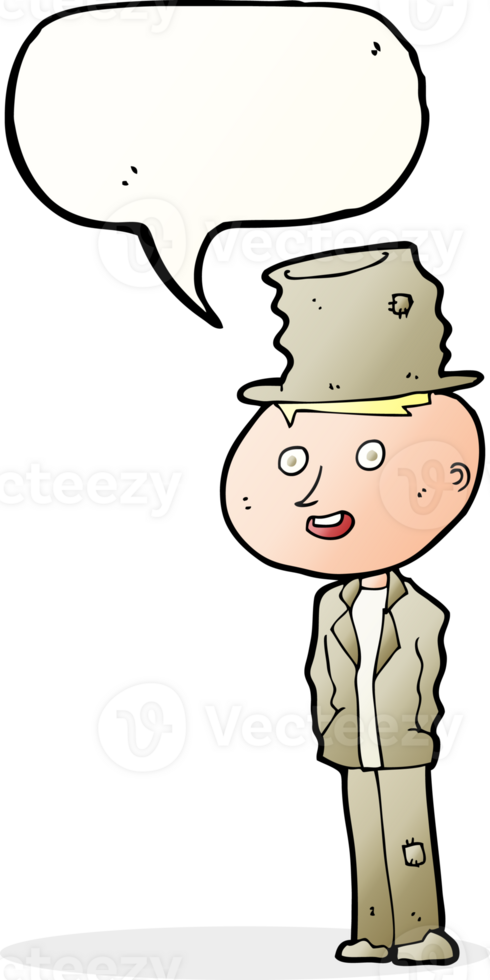 cartoon funny hobo man with speech bubble png