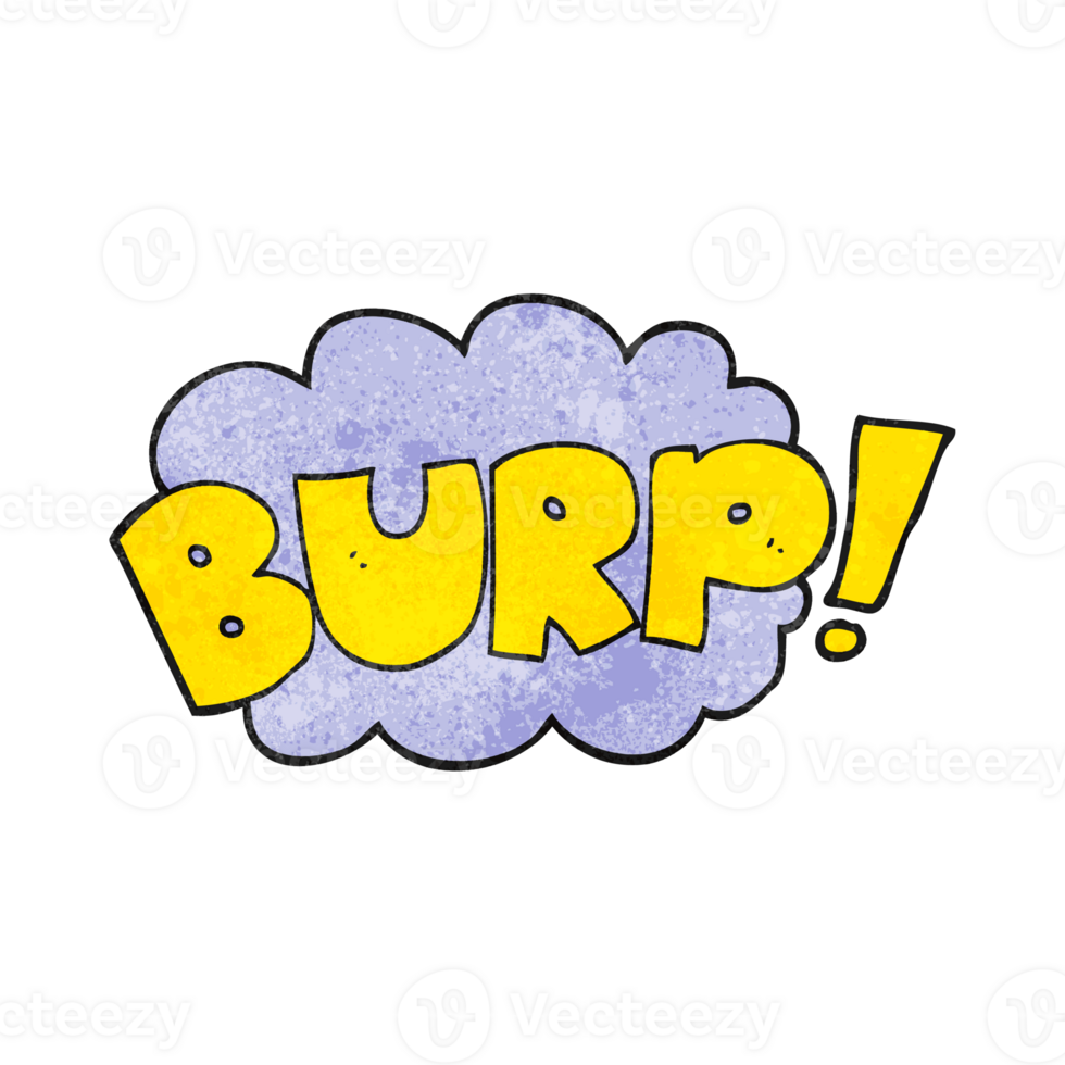 textured cartoon burp text png