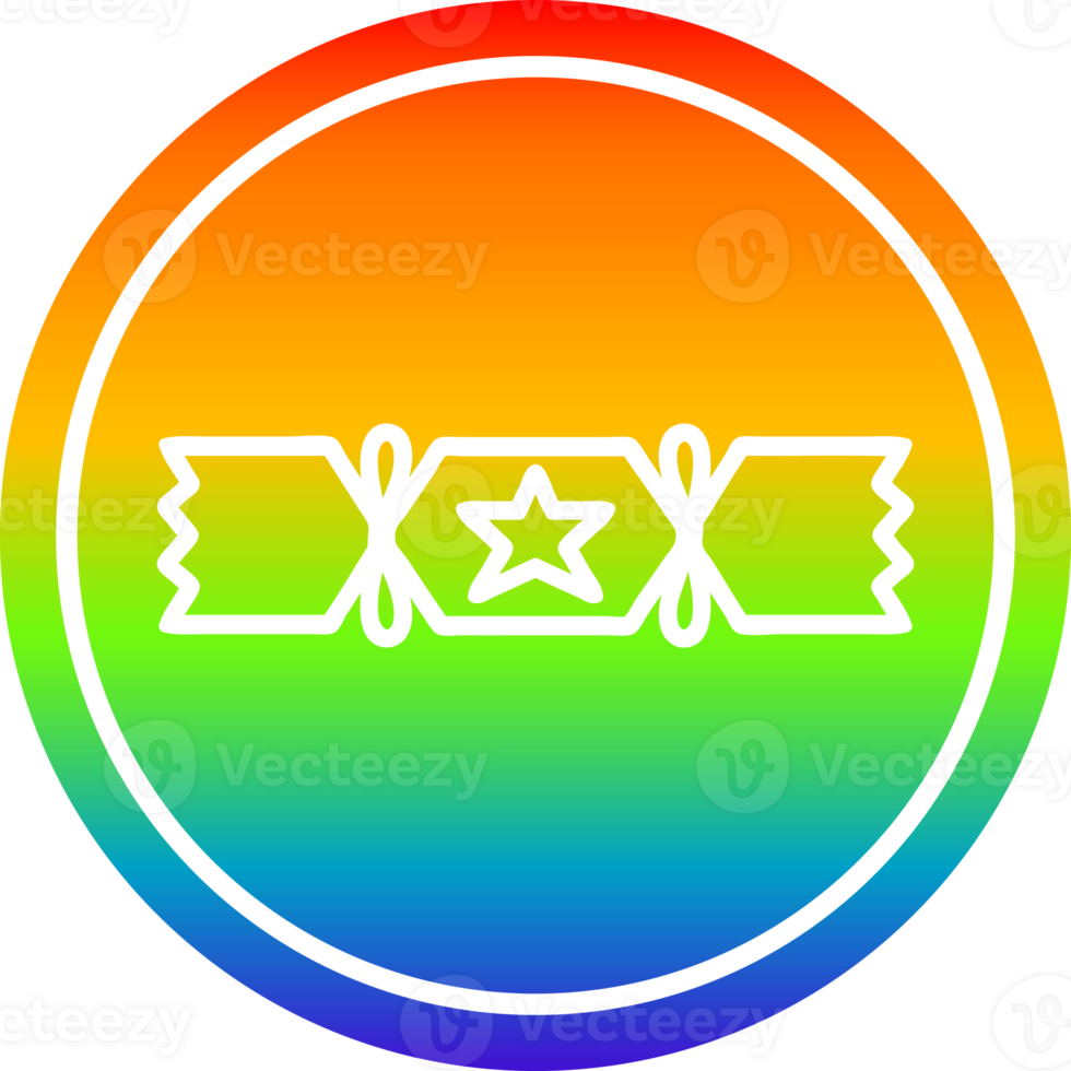christmas cracker circular in rainbow spectrum png