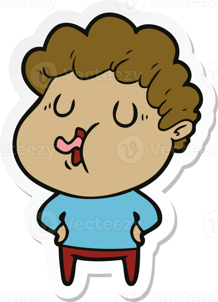 sticker of a cartoon man singing png