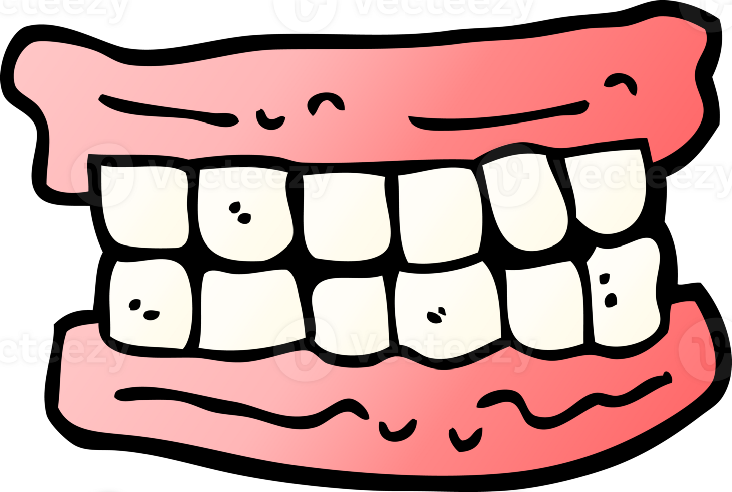 png gradiente ilustração desenho animado falso dentes