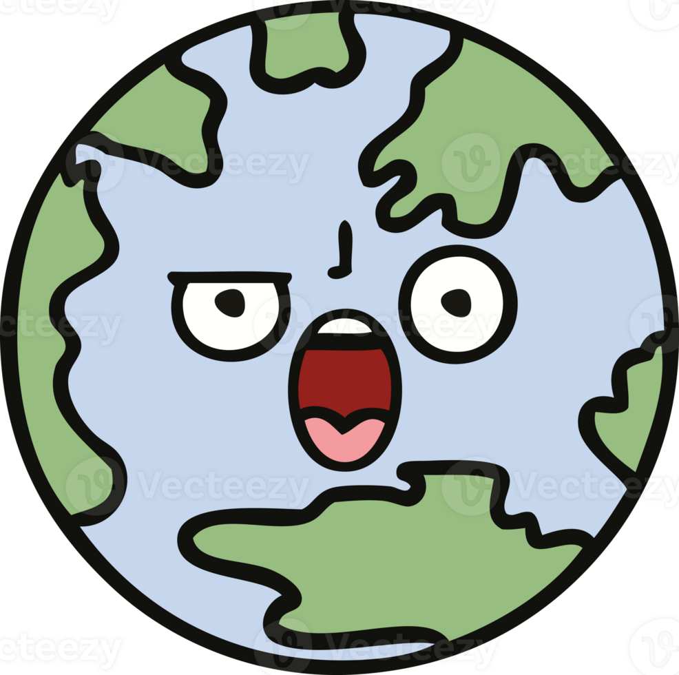 cute cartoon planet earth png