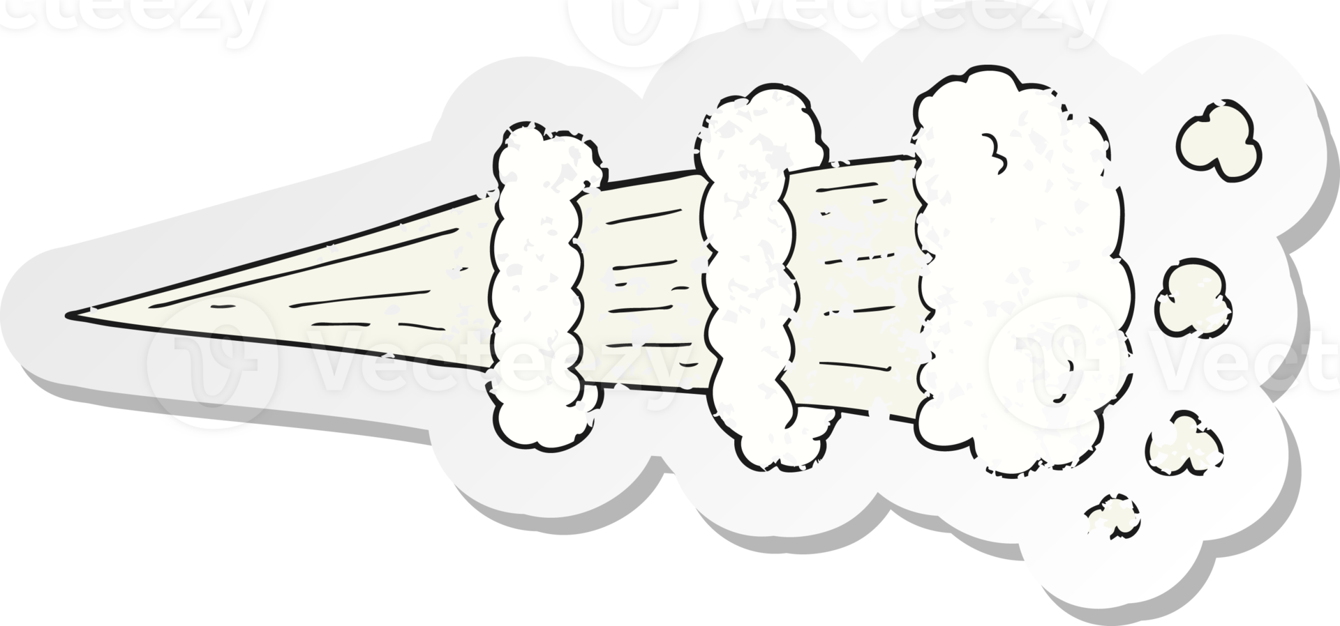 retro distressed sticker of a cartoon steam burst png