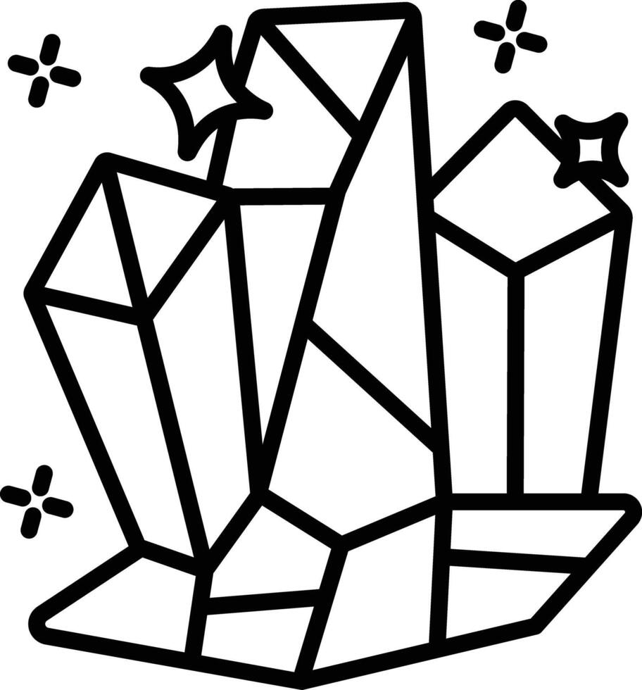 Crystals outline illustration vector