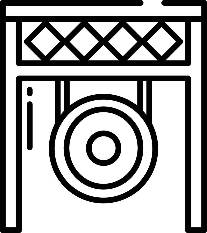 Gong outline illustration vector