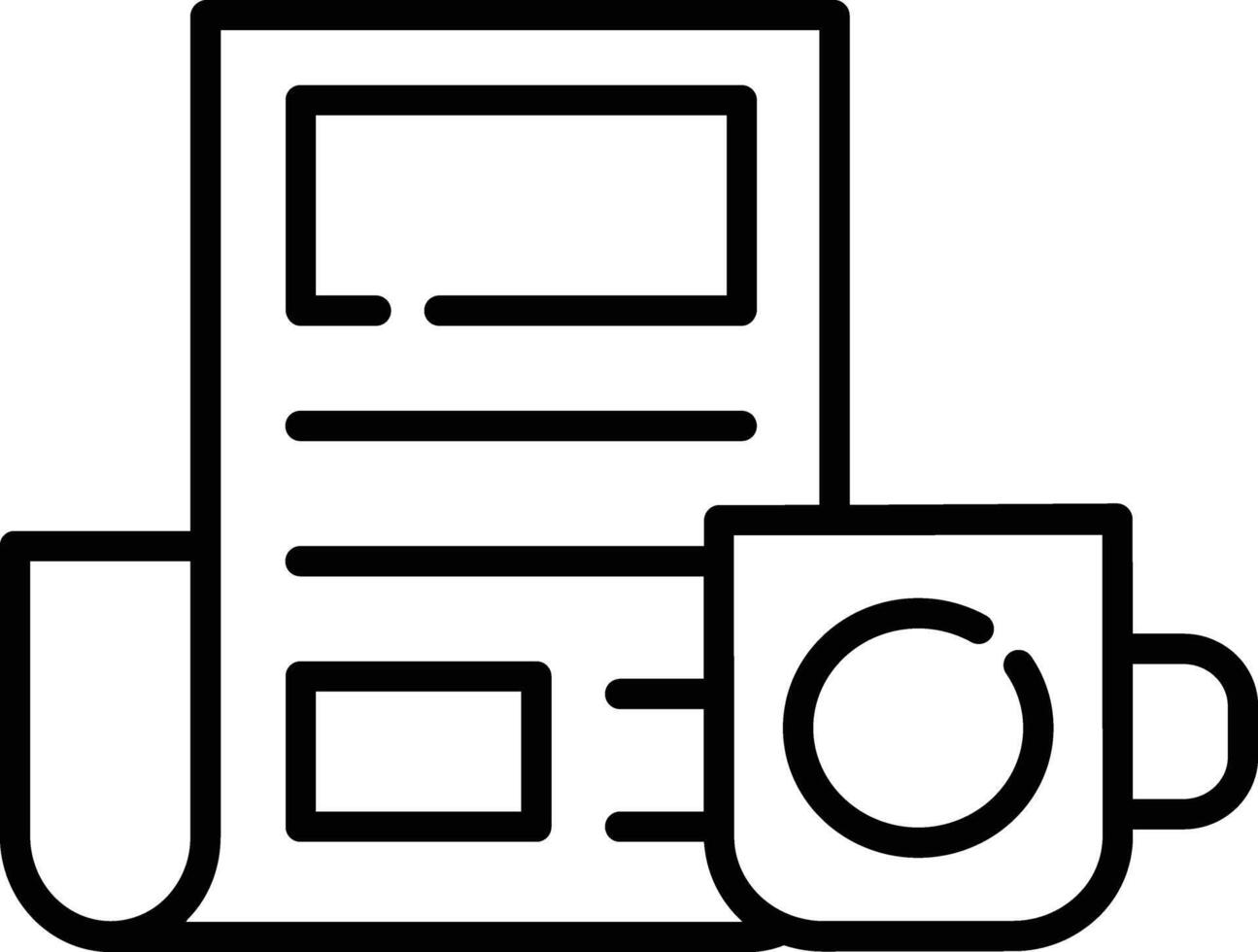 mug outline illustration vector