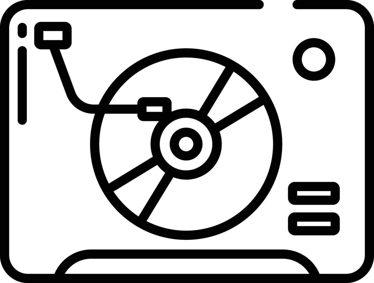 Vinyl Player outline illustration vector