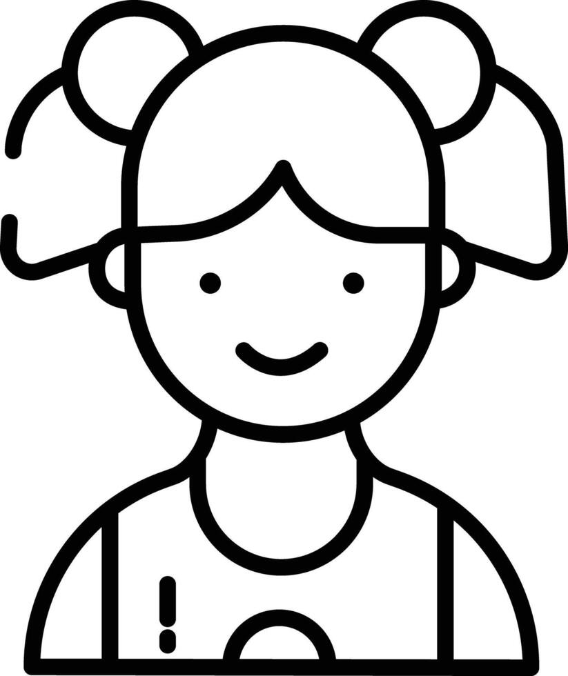 Girl outline illustration vector