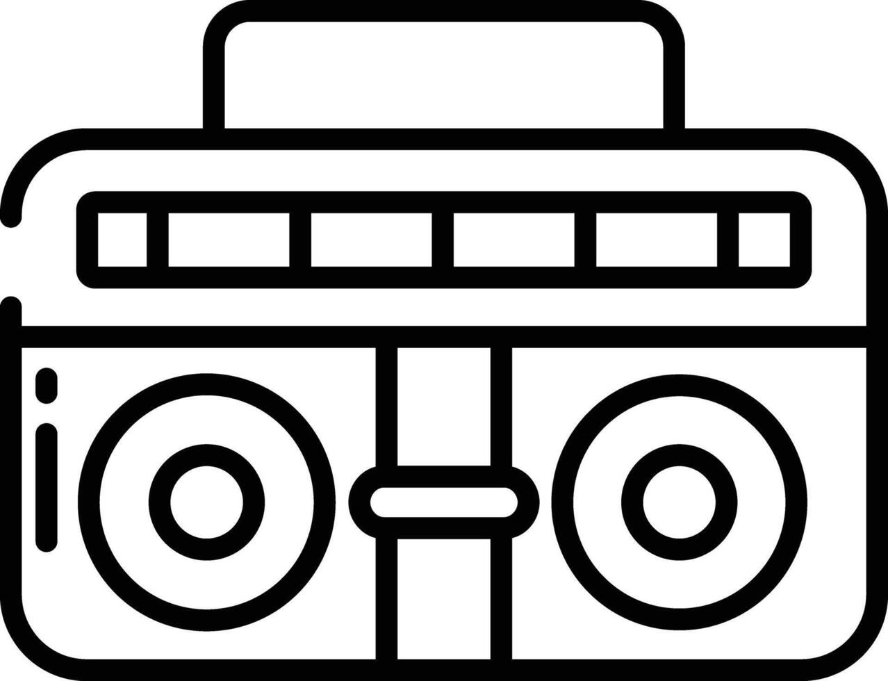 boombox outline illustration vector