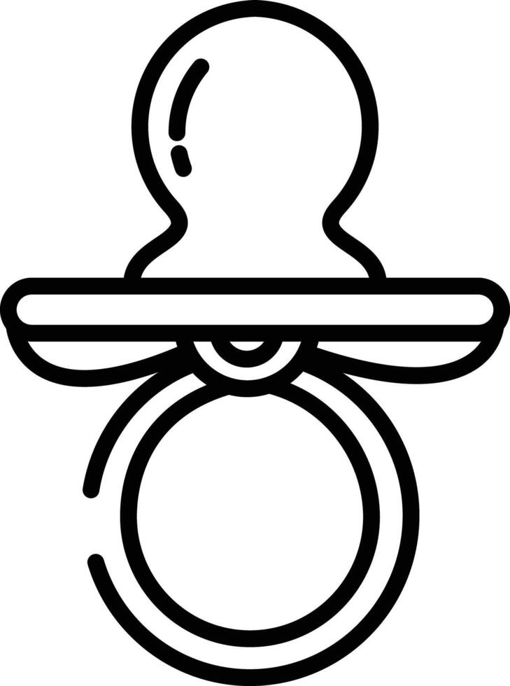 Pacifier outline illustration vector