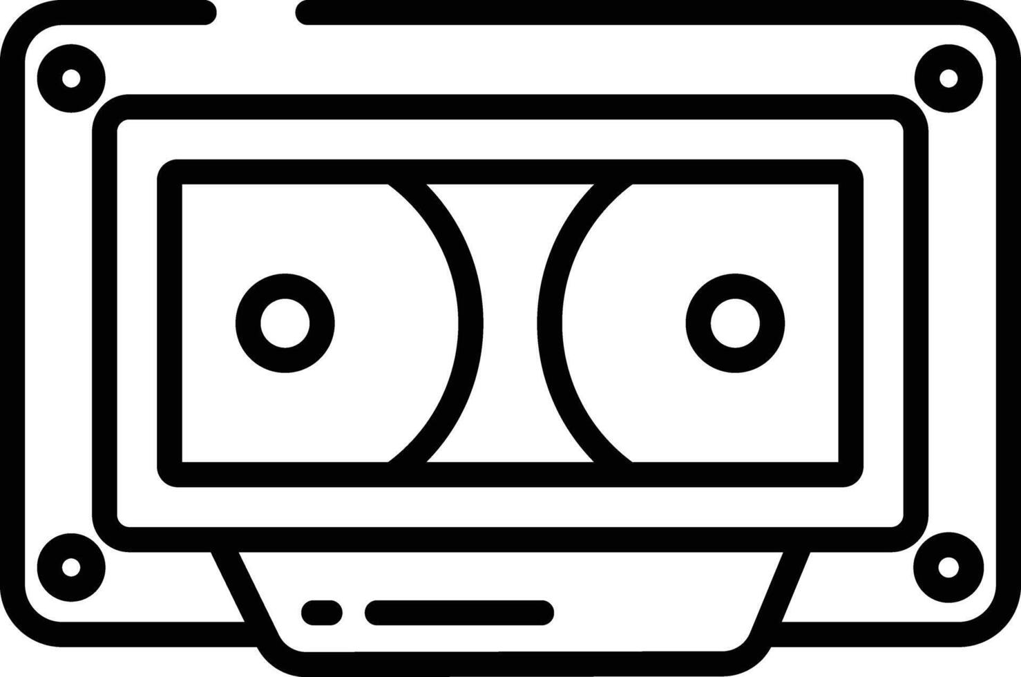 Casette outline illustration vector