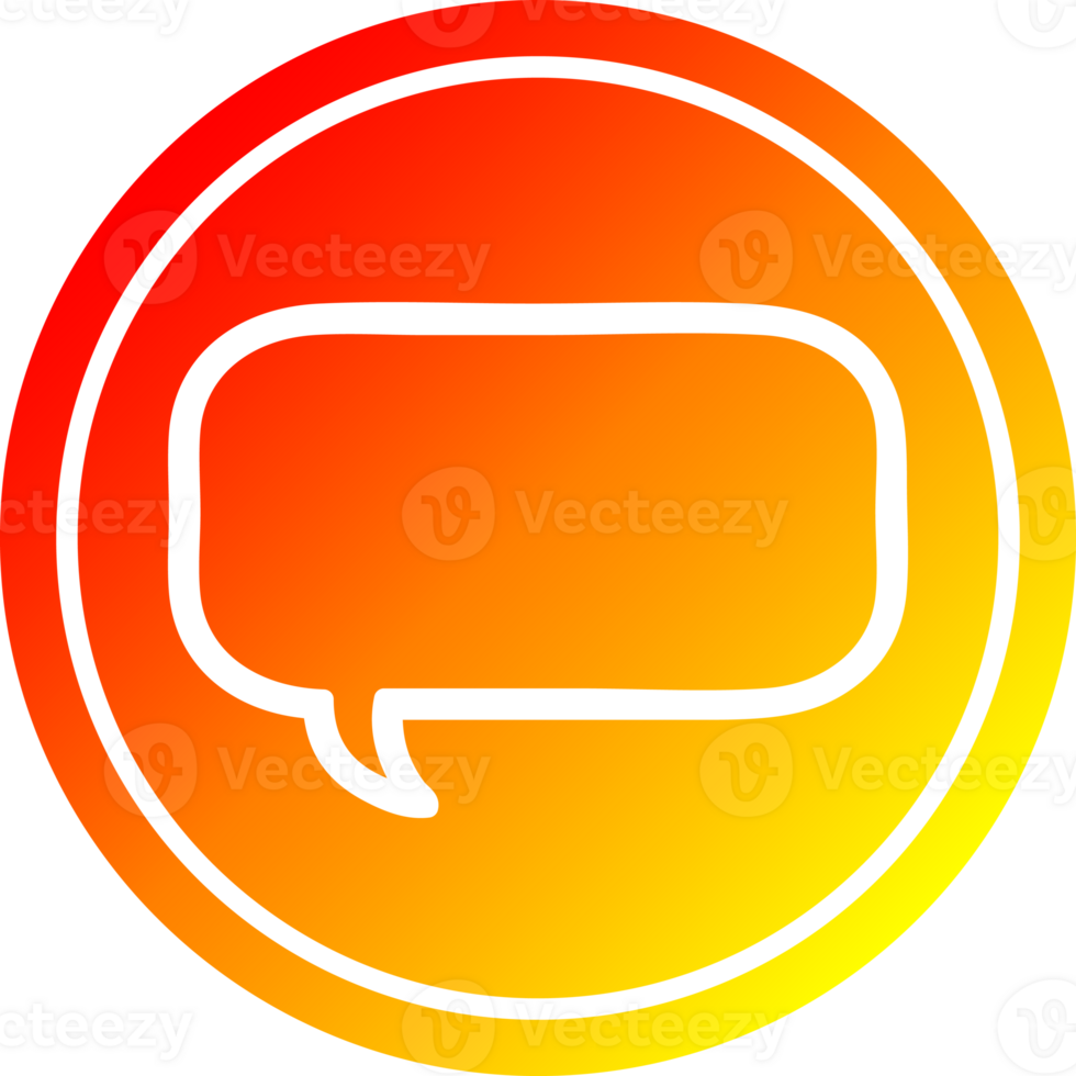 speech bubble circular in hot gradient spectrum png
