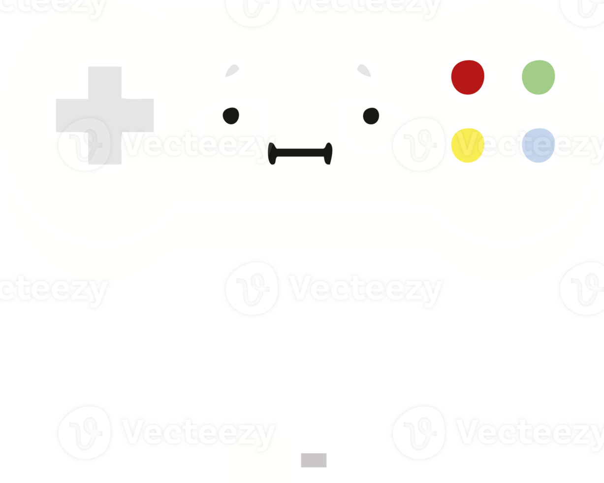 flat color retro cartoon game controller png