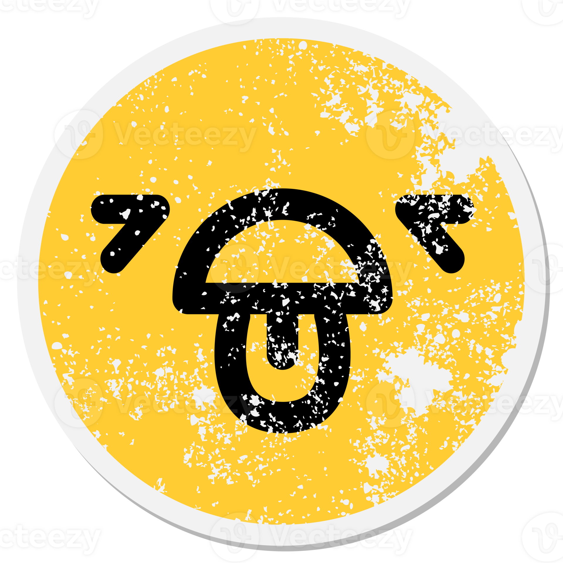 grossed out face circular sticker 45284666 PNG