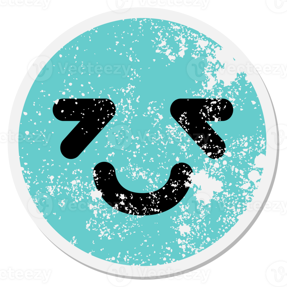tired but happy face circle png