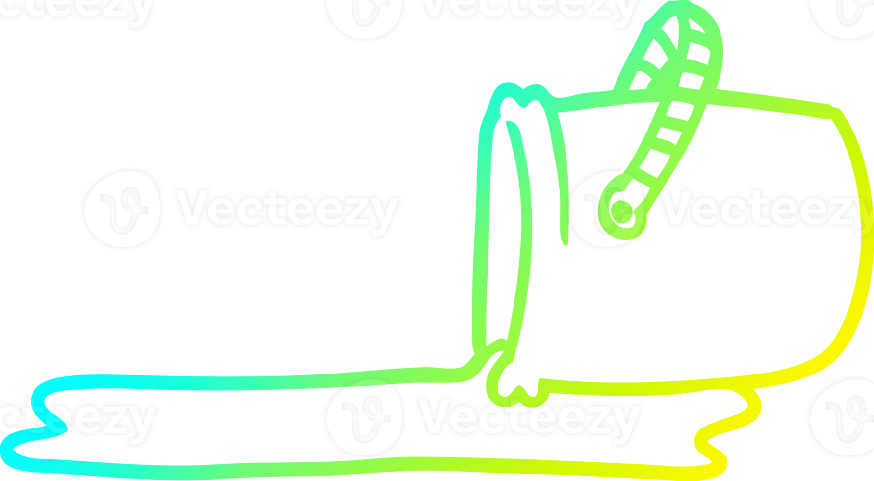 cold gradient line drawing cartoon bucket png