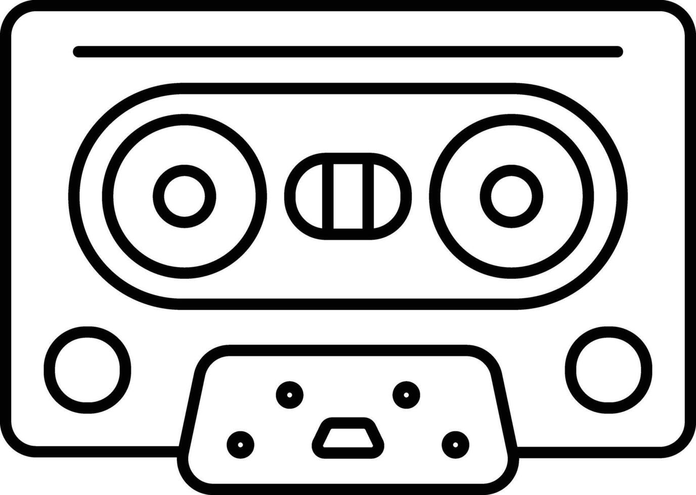 Cassette outline illustration vector