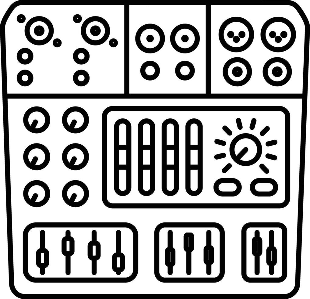 Audio Mixer outline illustration vector