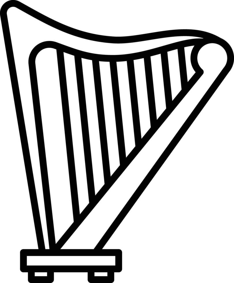 Harp outline illustration vector