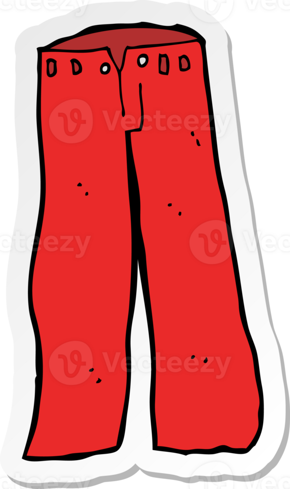 sticker of a cartoon red pants png