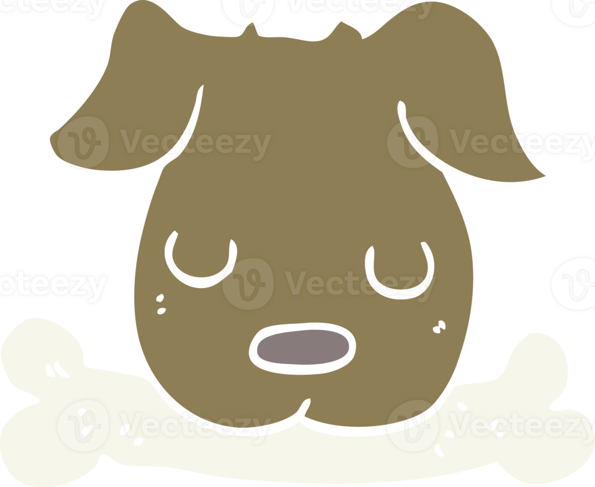 flat color style cartoon dog with bone png