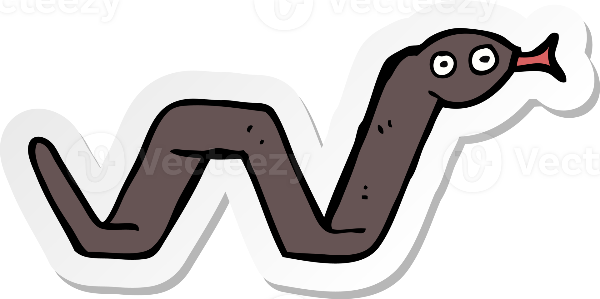 sticker of a funny cartoon snake png