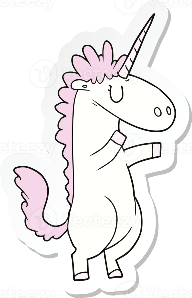 sticker of a cartoon unicorn png