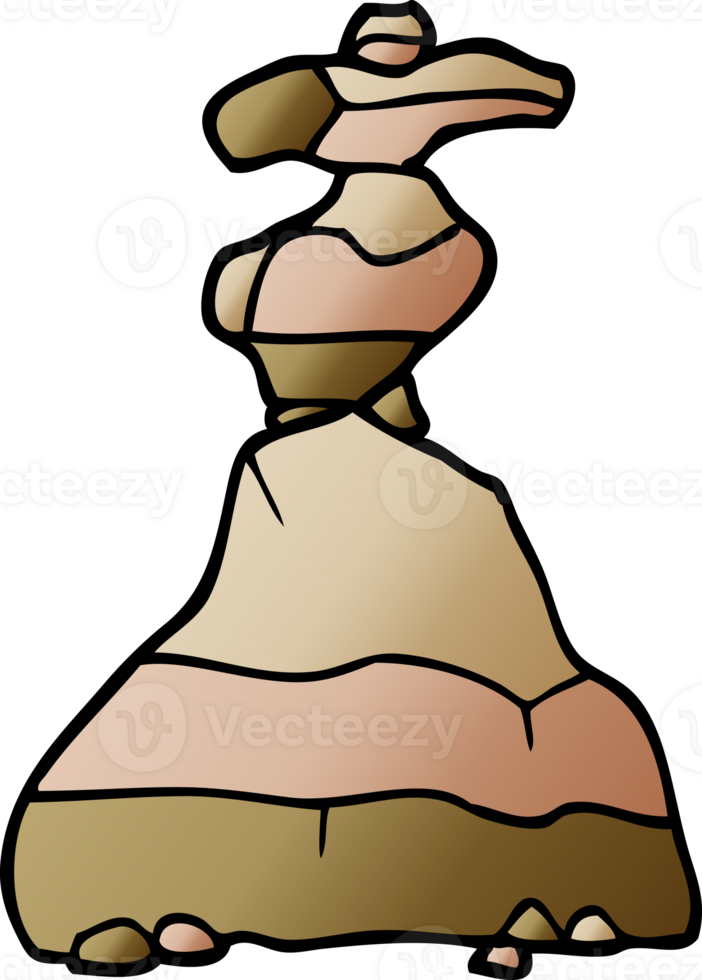 cartoon doodle of stacked stones png