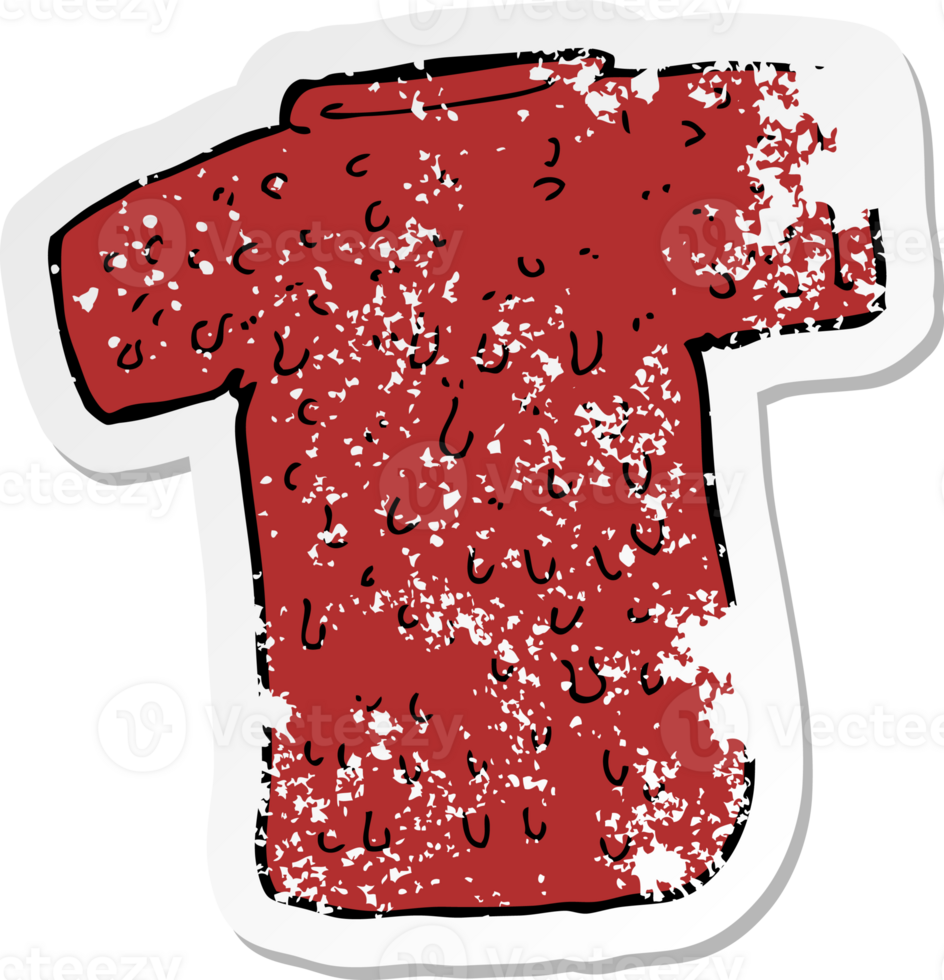 retro distressed sticker of a cartoon woolly tee png