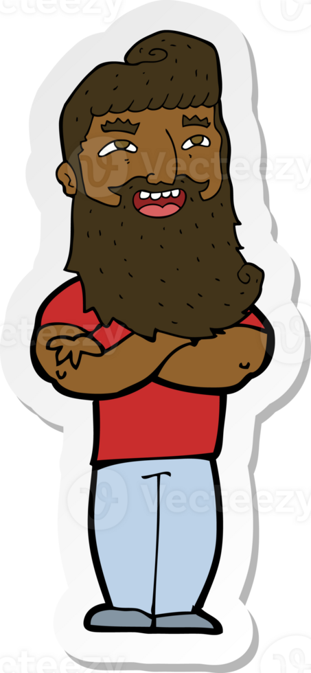 sticker of a cartoon proud man png
