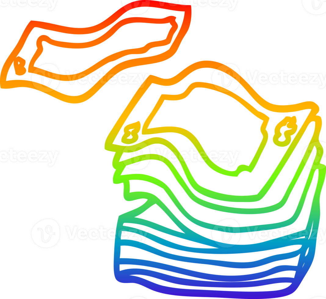 rainbow gradient line drawing cartoon money png