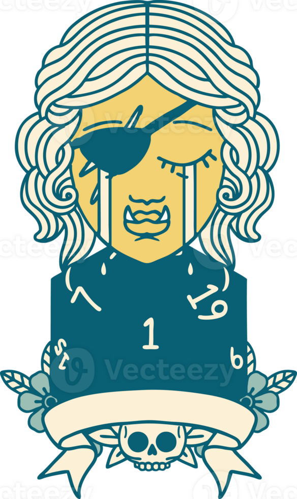 crying orc rogue character with natural one roll illustration png