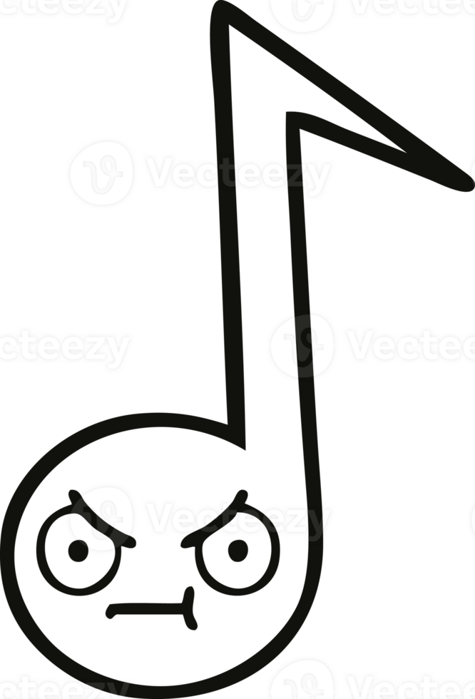 line drawing cartoon musical note png