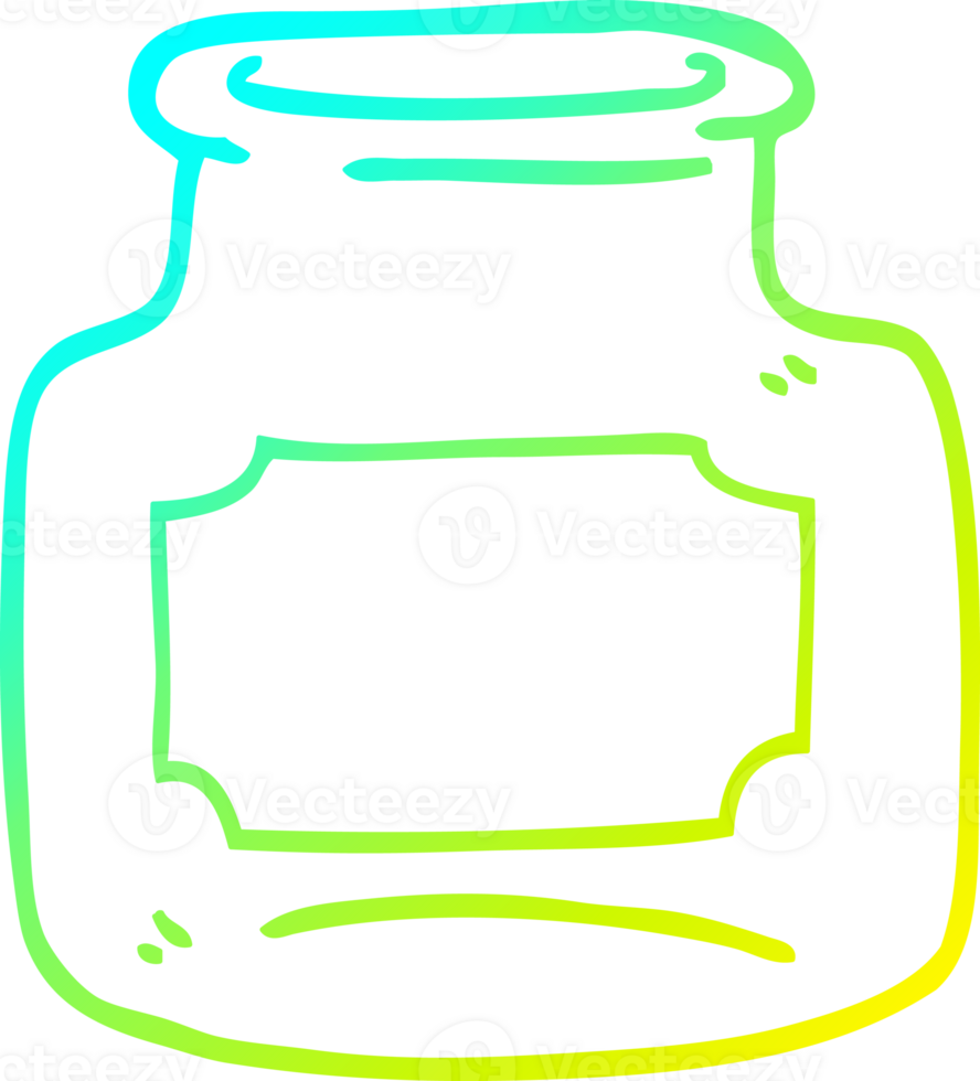 cold gradient line drawing cartoon empty jar png
