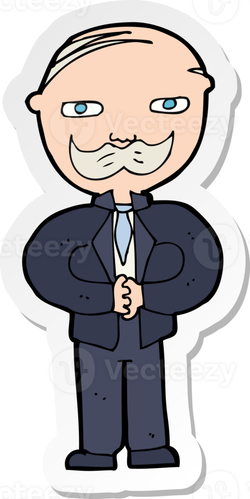sticker of a cartoon old man with mustache png