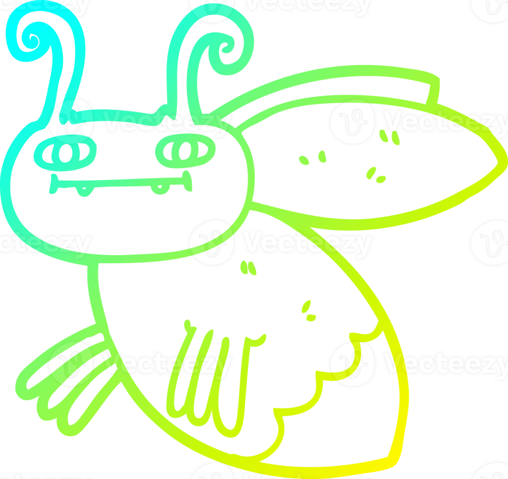 cold gradient line drawing cartoon bug png