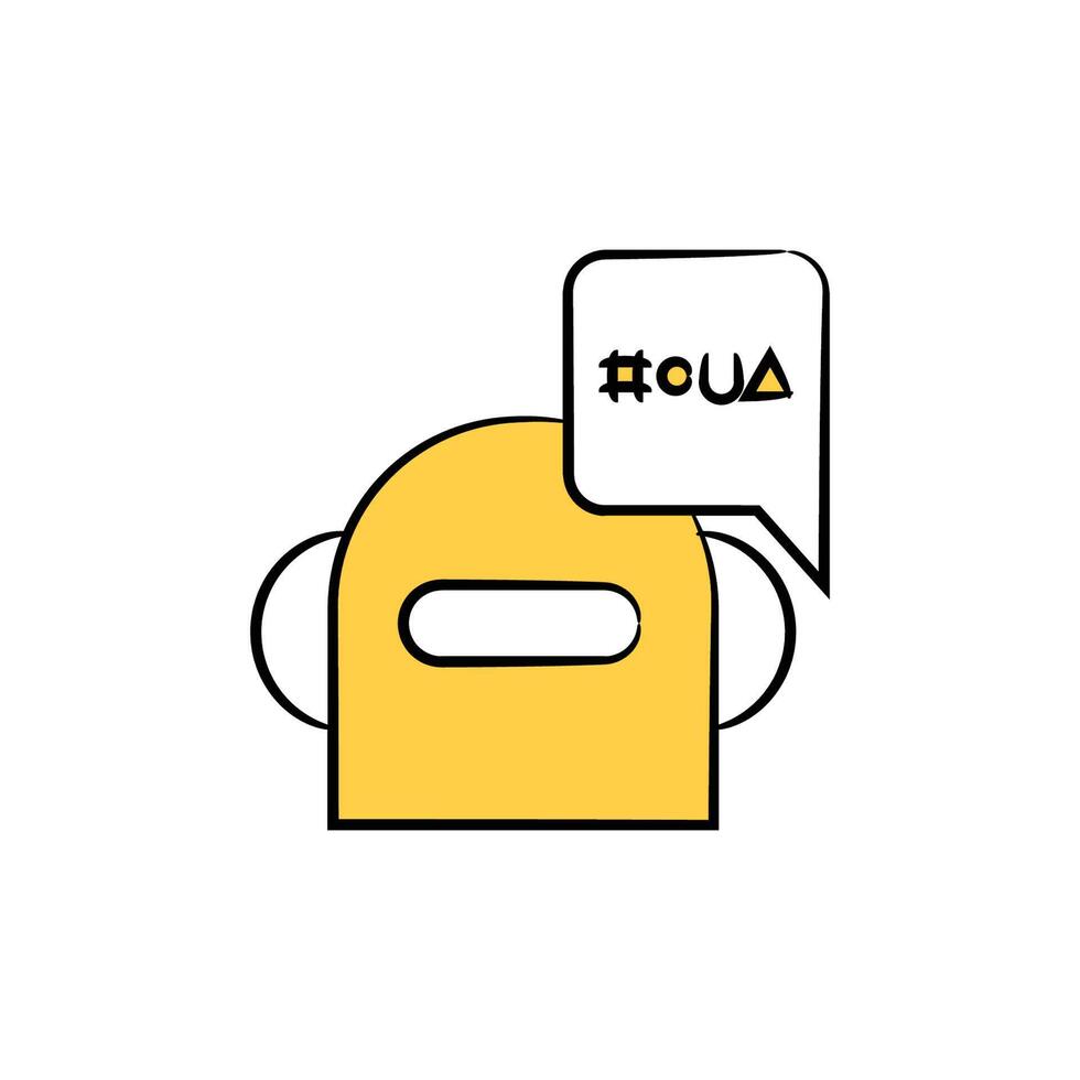 robot head with code icon vector